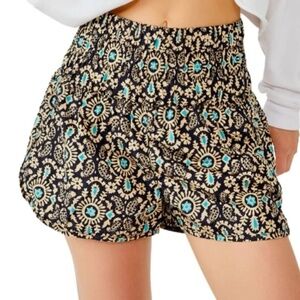 FP Movement The Way Home Shorts Black Oat Print Size S NWT